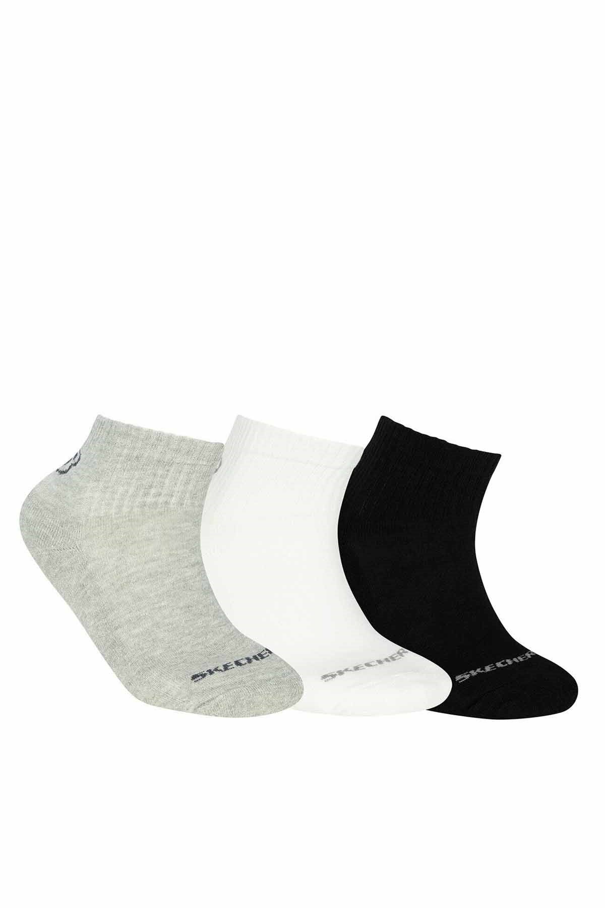 Skechers SKX Padded Mid  Cut Socks 3 Pack Unisex Çorap S192136 900