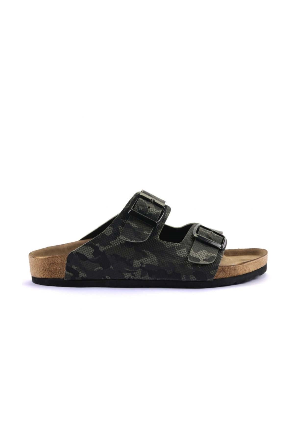 Slazenger Lens M Erkek Terlik Ayakkabı SA10SE009-800XHAKİ CAMO