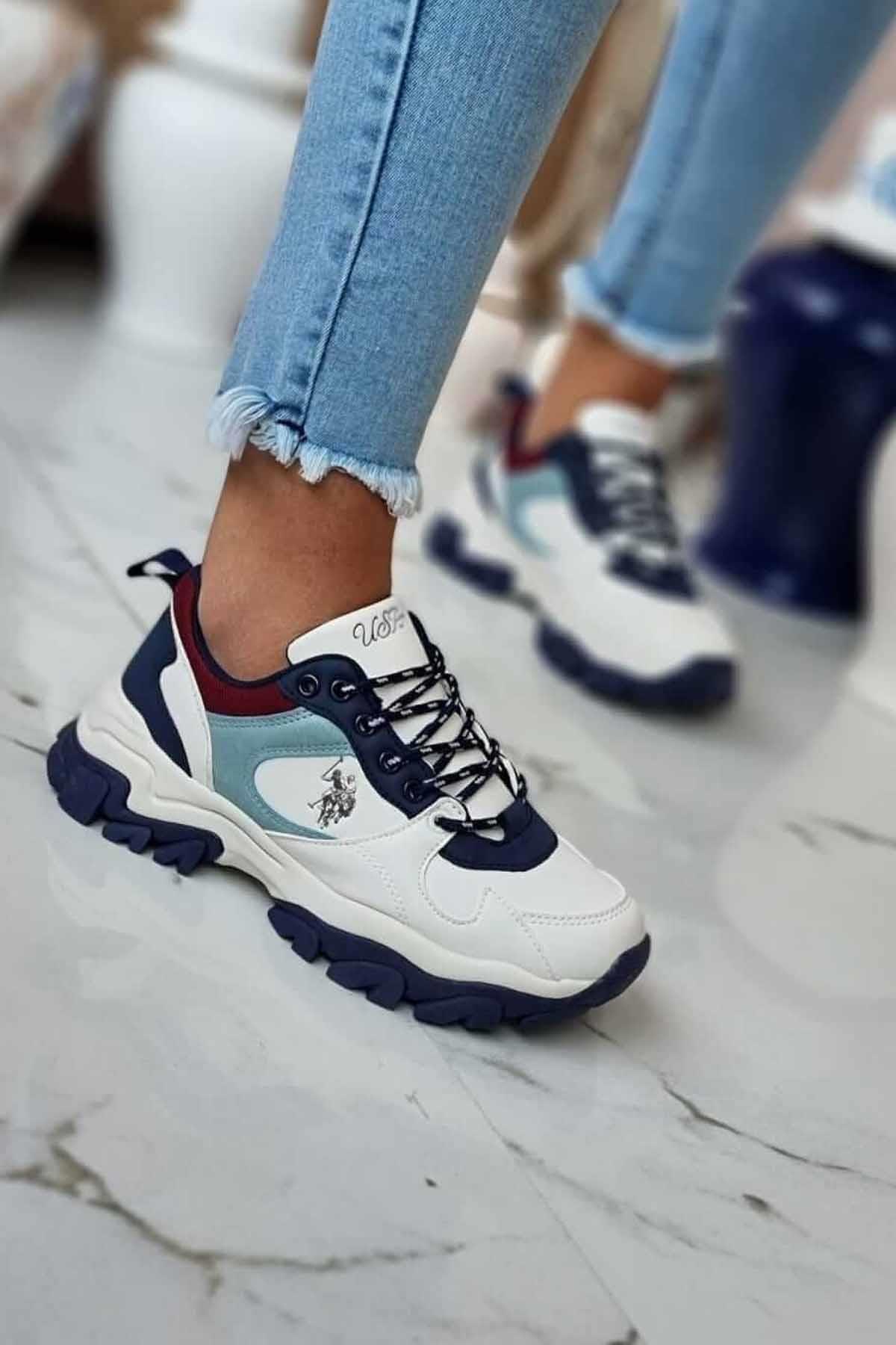 U.S. POLO ASSNGünlük SporU.S. Polo Assn. Tracky 4Pr Kadın Günlük Spor Ayakkabı 10188389Beyaz-Mavi