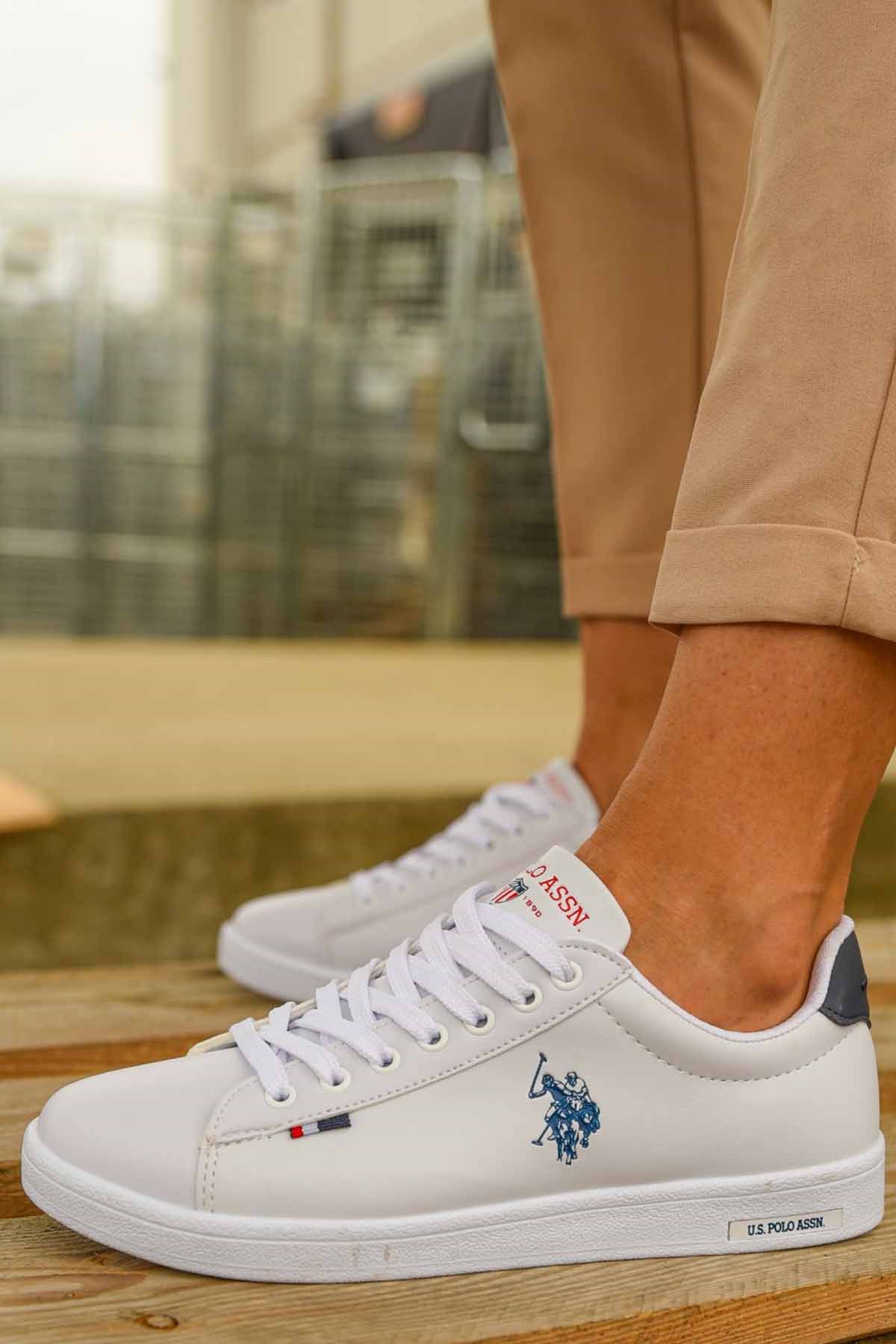 U.S. POLO ASSNGünlük SporUs Polo Assn Erkek Beyaz Sneakers Erkek Günlük Spor Ayakkabı USP0015BEYAZ