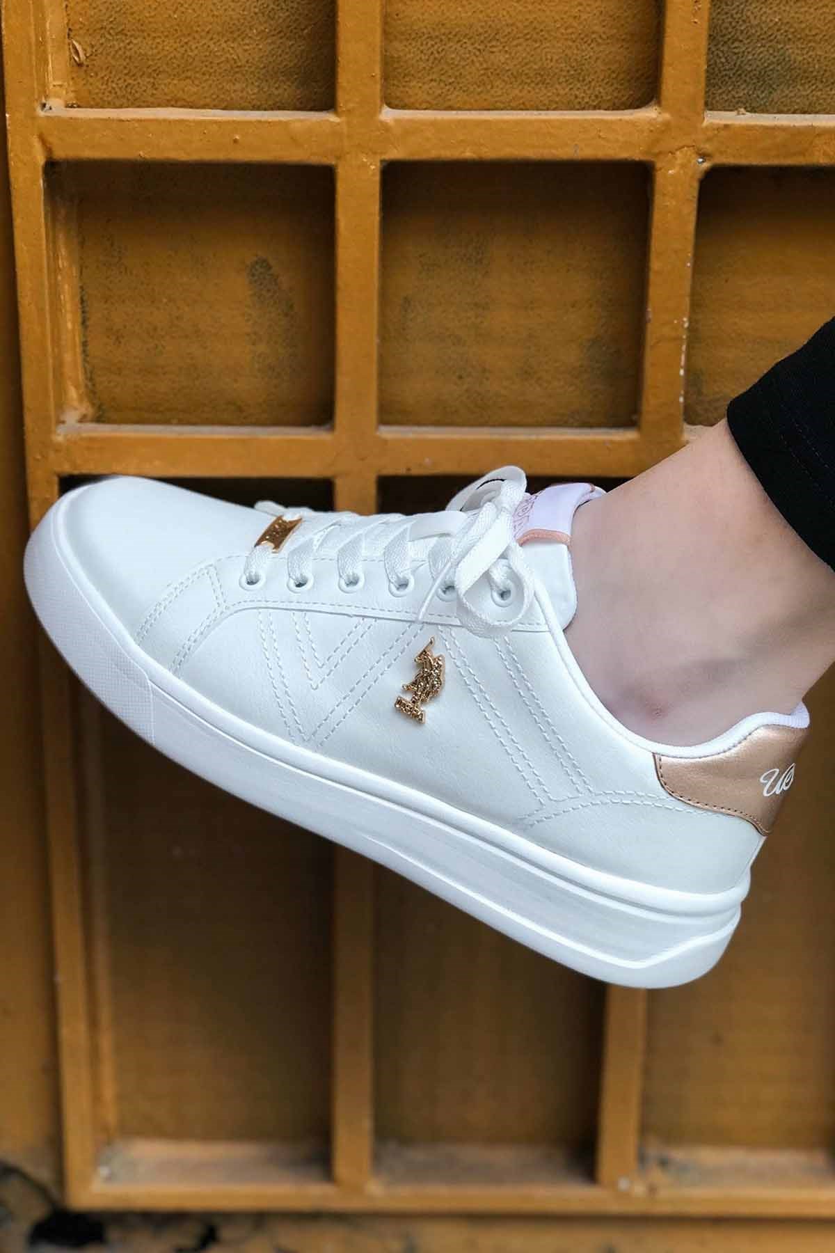 U.S. POLO ASSNGünlük SporUS Polo Assn Kadın Beyaz Sneaker Kadın Günlük Spor Ayakkabı USP100BEYAZ
