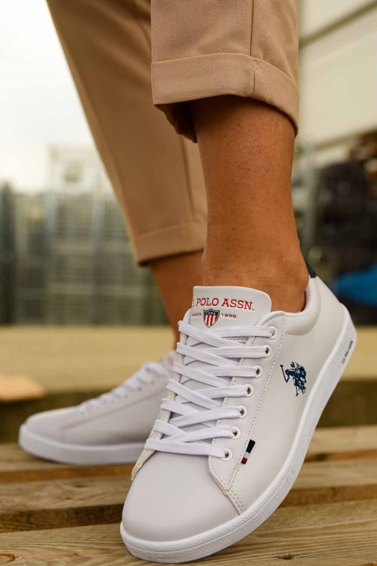 U.S. POLO ASSNGünlük SporUs Polo Assn Kadın Beyaz Sneakers Kadın Günlük Spor Ayakkabı USP0550BEYAZ