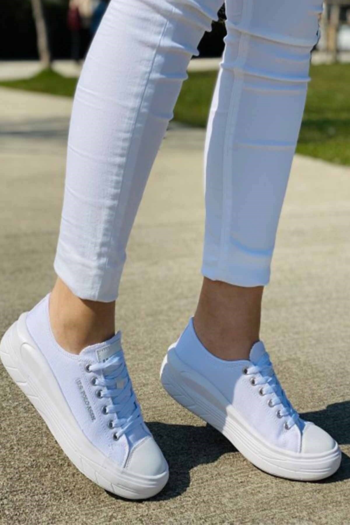 U.S. POLO ASSNGünlük SporUS Polo Cleme YüksekTaban Canvas Sneaker Kadın Günlük Spor Ayakkabı USP0100BEYAZ
