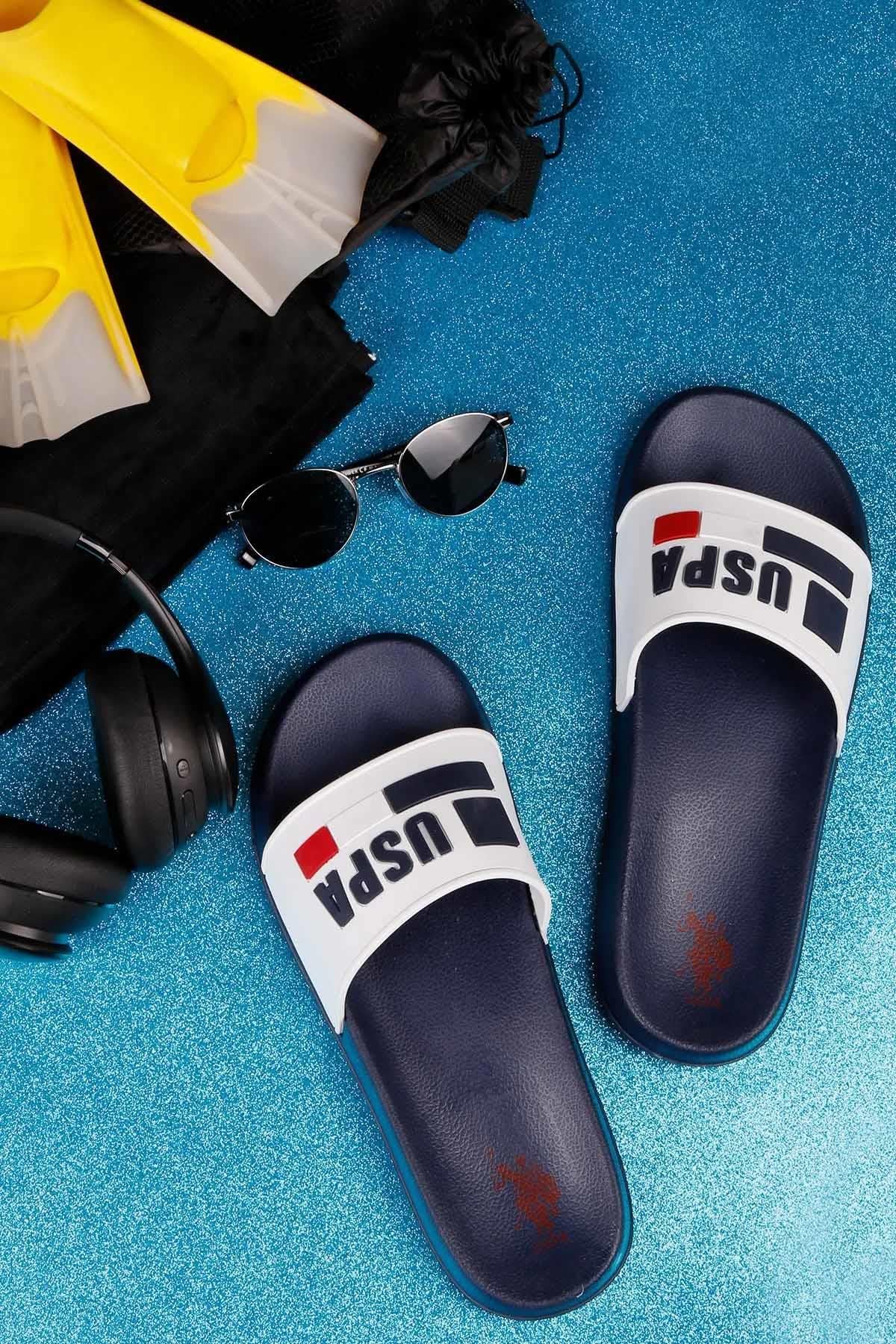 U.S. POLO ASSNTerlikU.S Polo Assn. Smaung 3FX Erkek Terlik Ayakkabı 101370962-1Laci-Beyaz