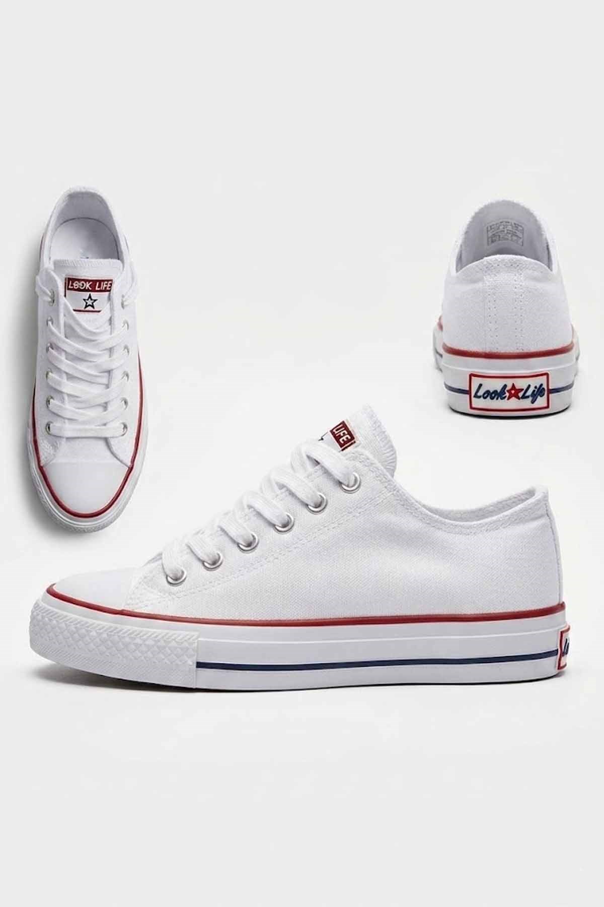 VYNORSneakerVynor Nomad Siyah Bağcıklı Kanvas Unisex Sneaker Ayakkabı VY-C1001BEYAZ