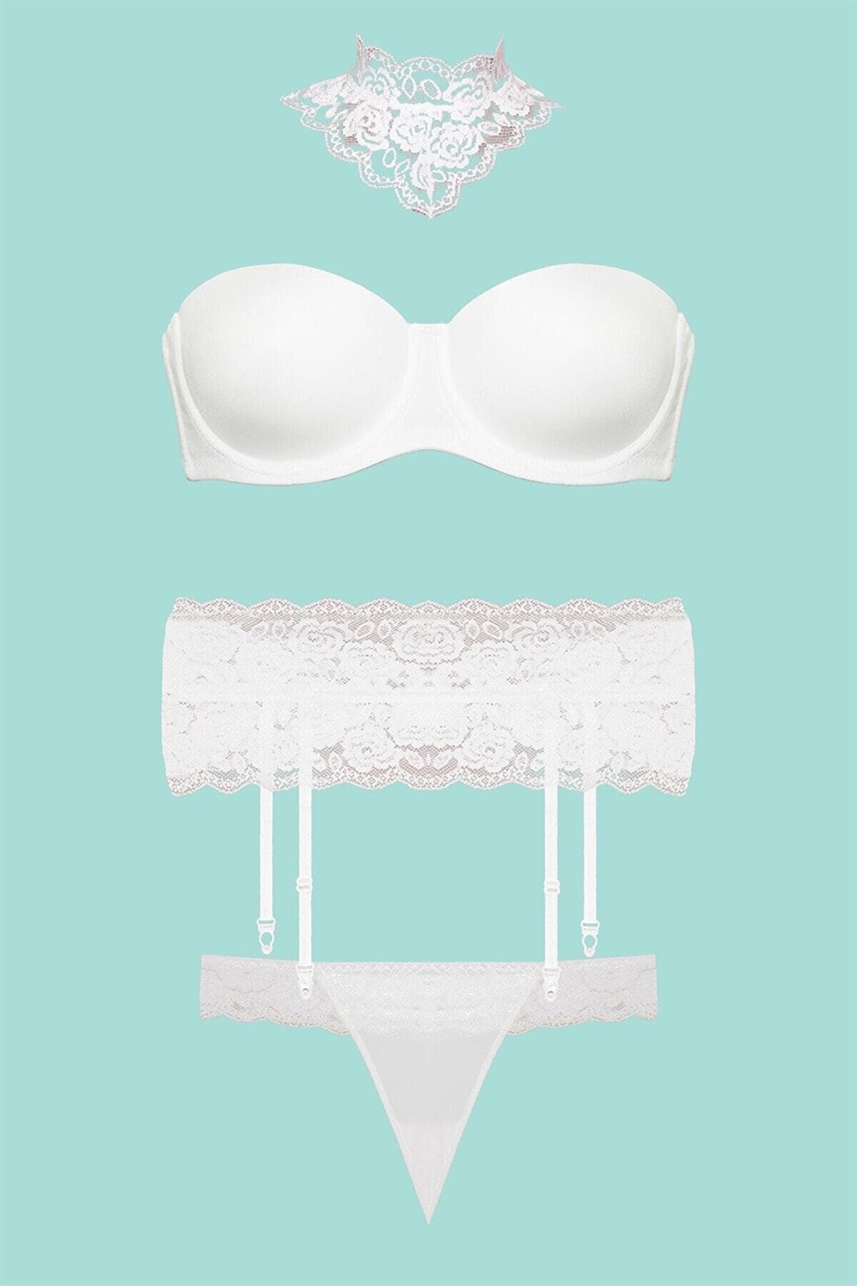 Nurteks 2226 Push Up Straplez Jartiyerli Takım