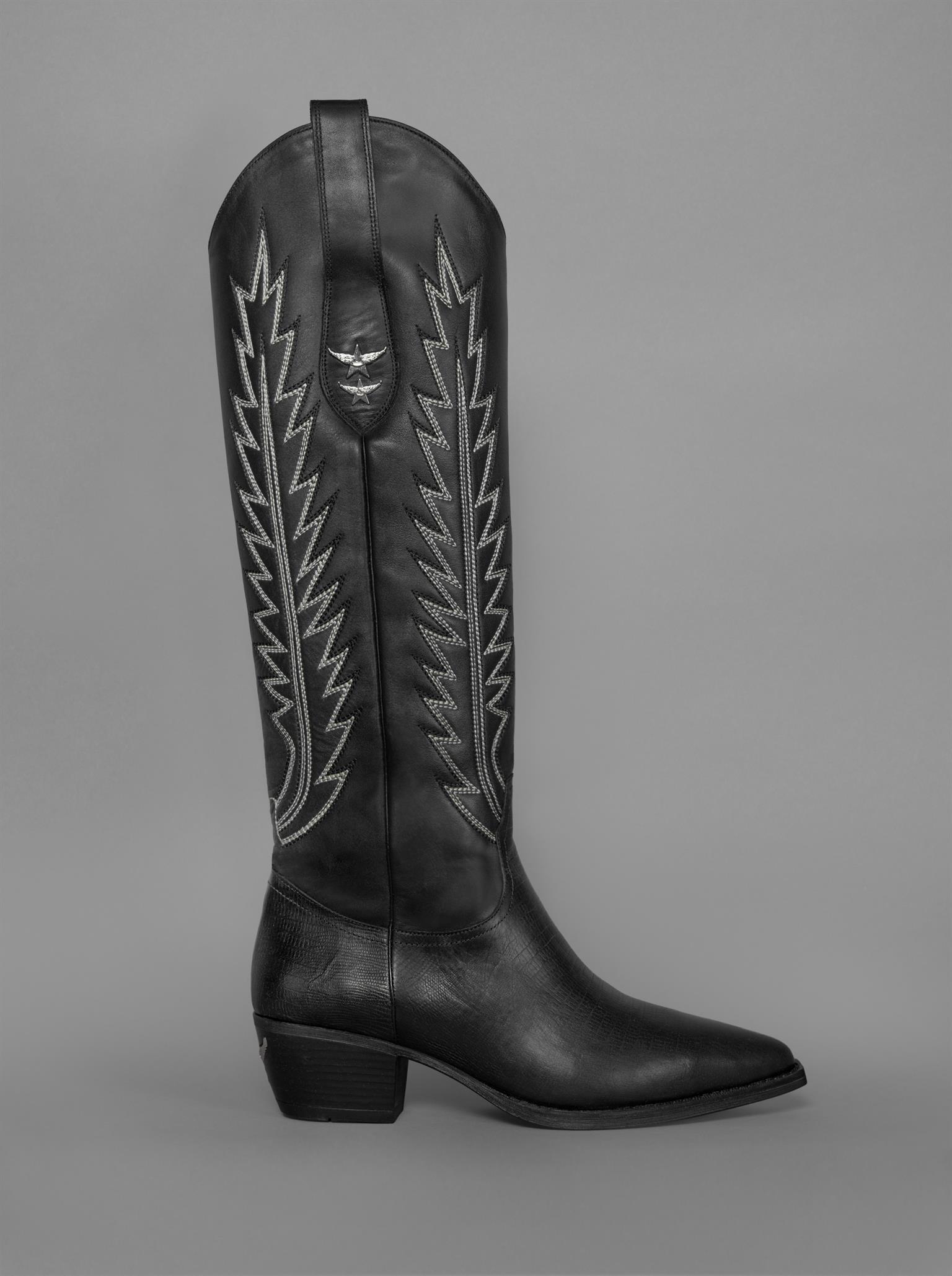 Elenora Snake Siyah Çizme Loie İstanbul