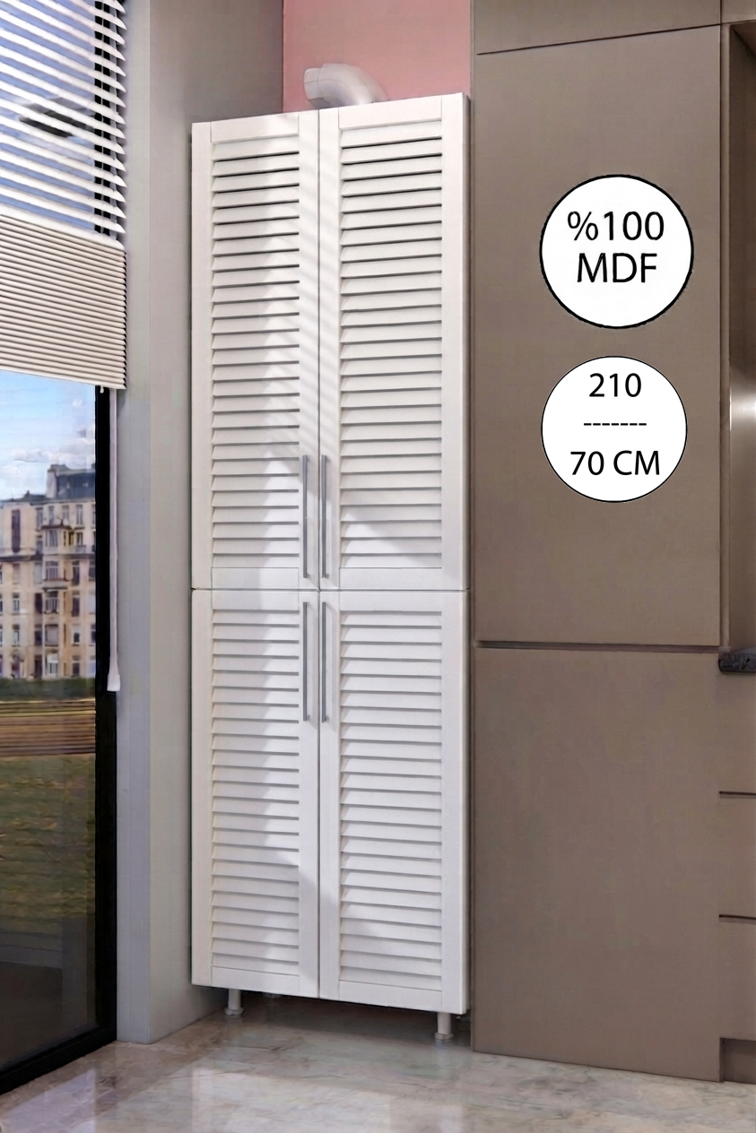 Nurcelant Kombi Dolabı Panjur Kapaklı 210 x 56.4 cm Mdf