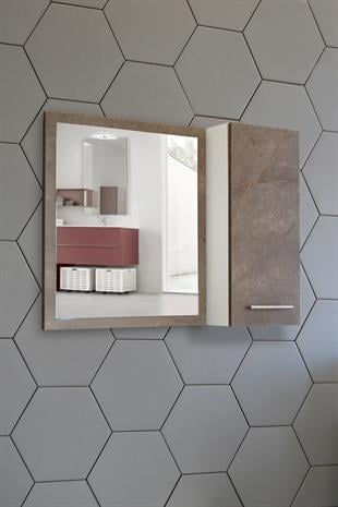 Nurcelant Banyo Dolabı Aynalı 80 cm Üst Modül Mdf Gordion