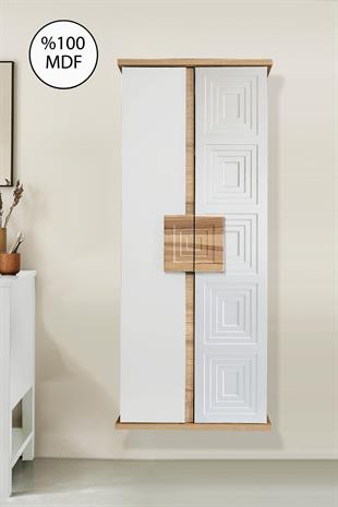 Nurcelant Banyo Mutfak Erzak Boy Dolabı Mdf Beyaz