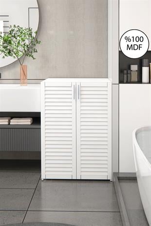 Nurcelant Çamaşır Bulaşık Makinesi Dolabı Panjur Kapaklı Beyaz