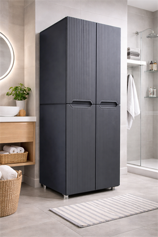 Nurcelant Çamaşır Bulaşık Makinesi Kurutmalık Dolabı MDF Antrasit