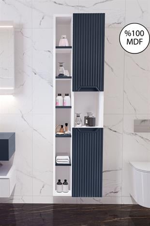 Nurcelant Çok Amaçlı Banyo Boy Dolabı Mdf Lacivert