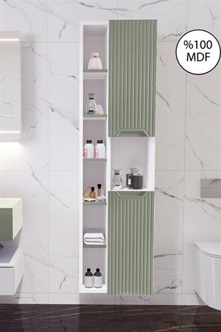 Nurcelant Çok Amaçlı Banyo Boy Dolabı Mdf Açık Yeşil