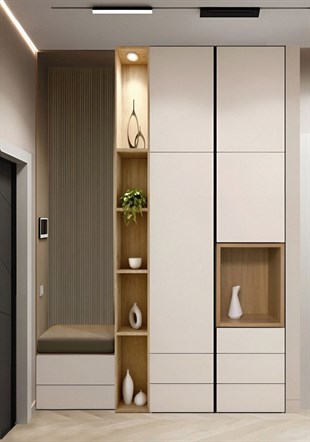 Nurcelant Özel Ölçü Portmanto Vestiyer Ayakkabılık 11628-P