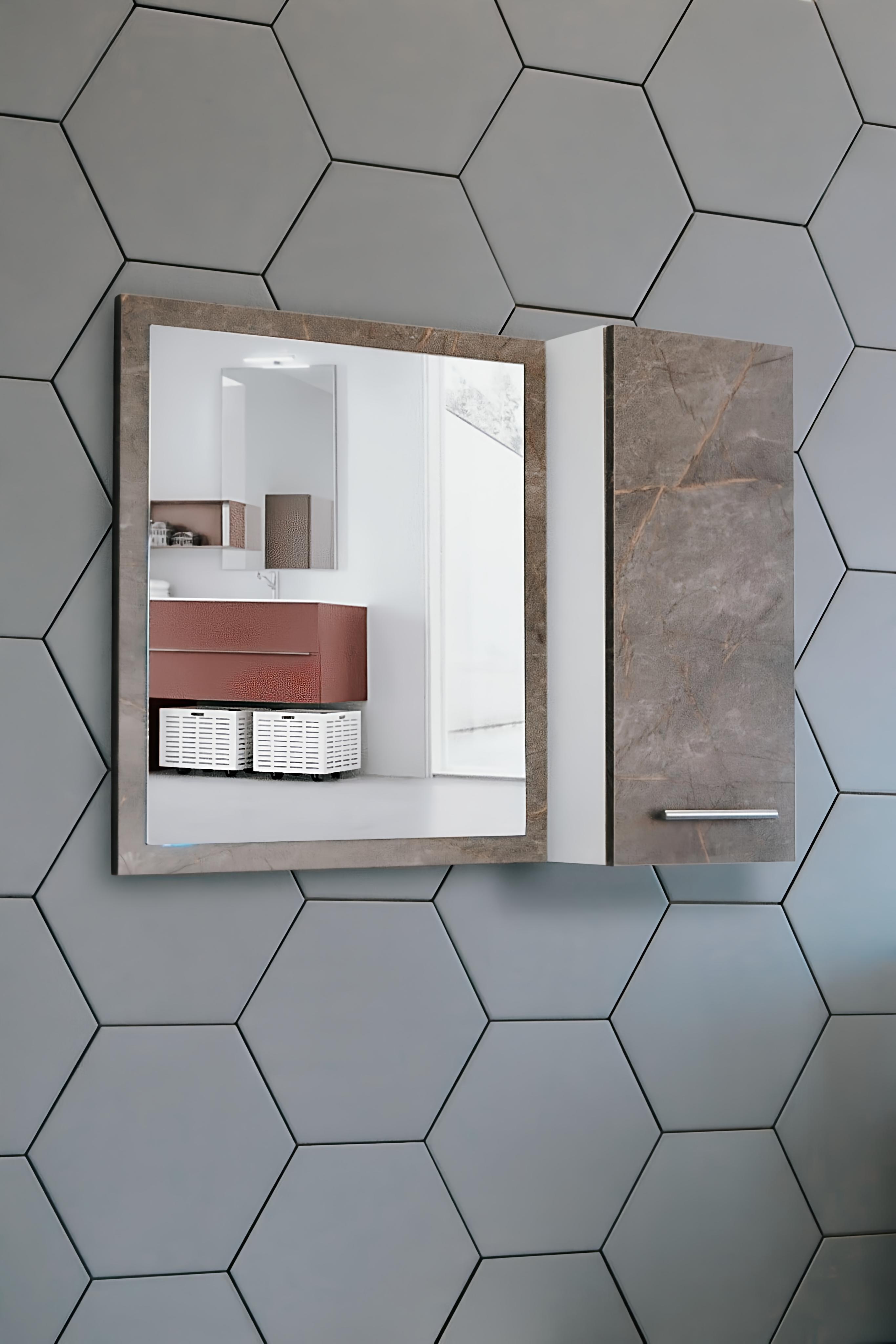 Nurcelant Banyo Dolabı Aynalı 80 cm Üst Modül Mdf Gordion