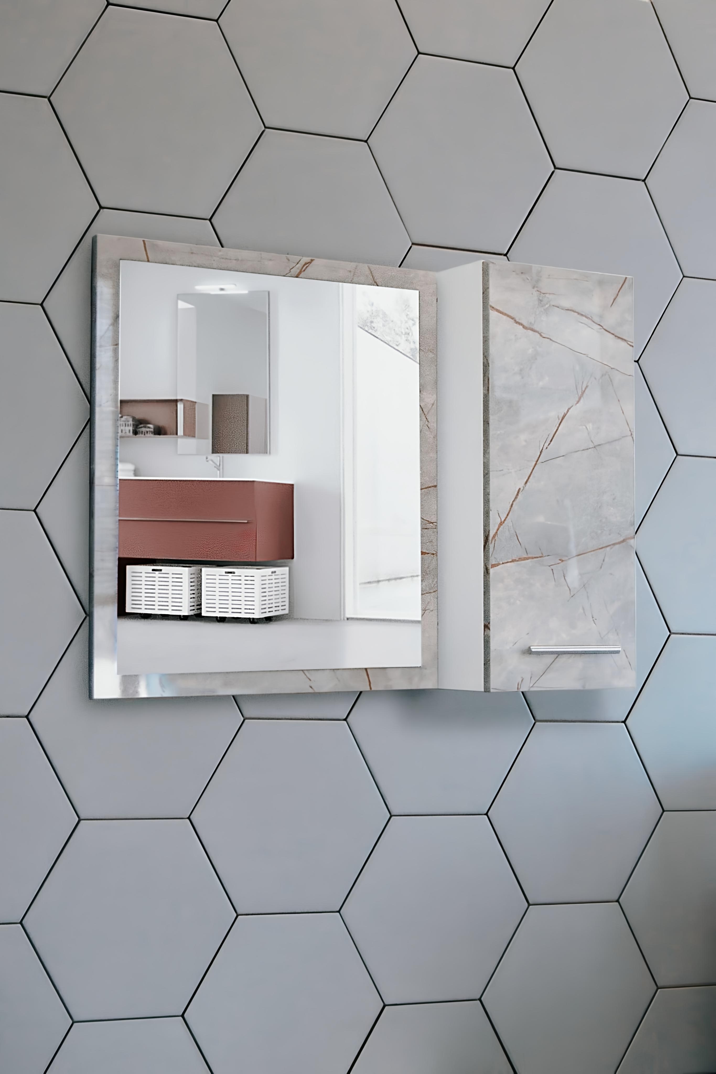 Nurcelant Banyo Dolabı Aynalı 80 cm Üst Modül Mdf Lagina