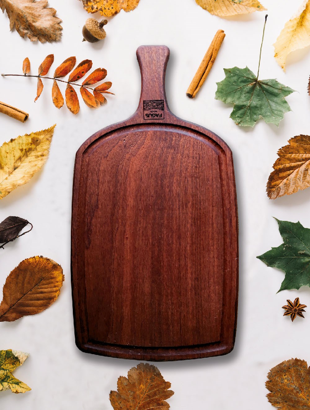 Tek Parça Sapelli Dikdörtgen Saplı Sunum Tahtası