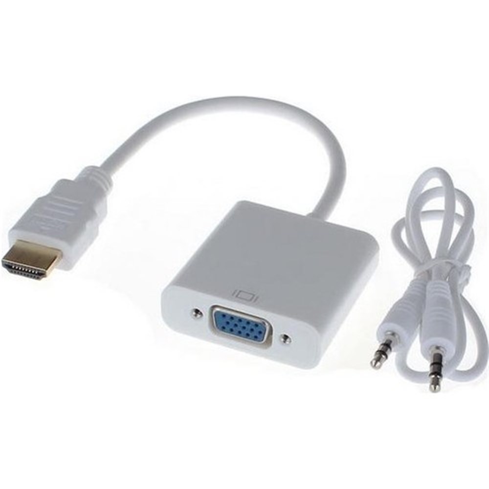  HDMI To VGA Kablo Çevirici Dönüştürücü + Ses