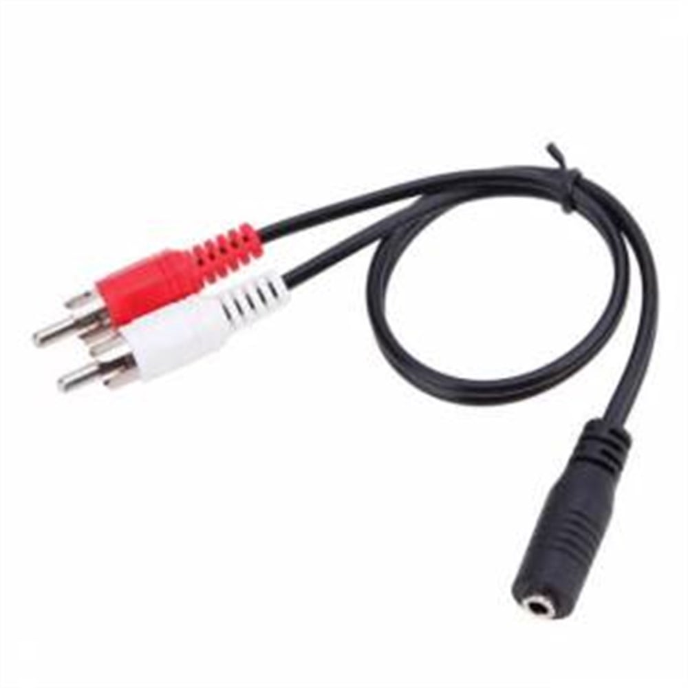 1 Dişi Stereo to 2 RCA Lale Erkek Kablo