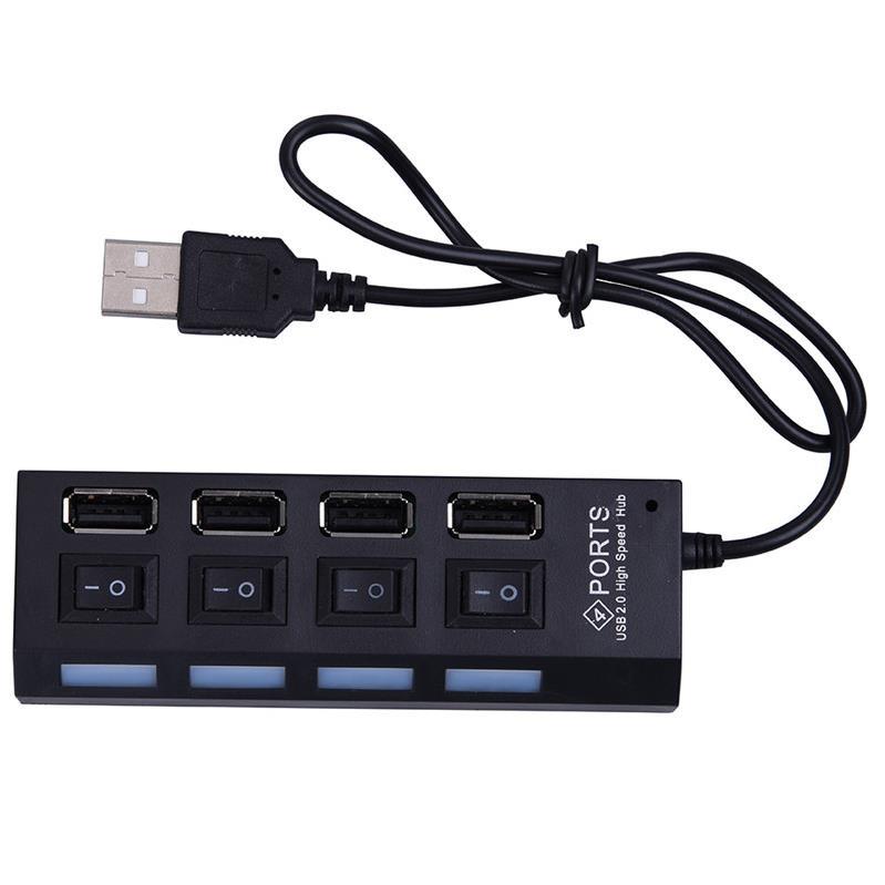 4 Port Usb 2.0 Hub Çoğaltıcı Çoklayıcı Switch Işıklı Anahtarlı