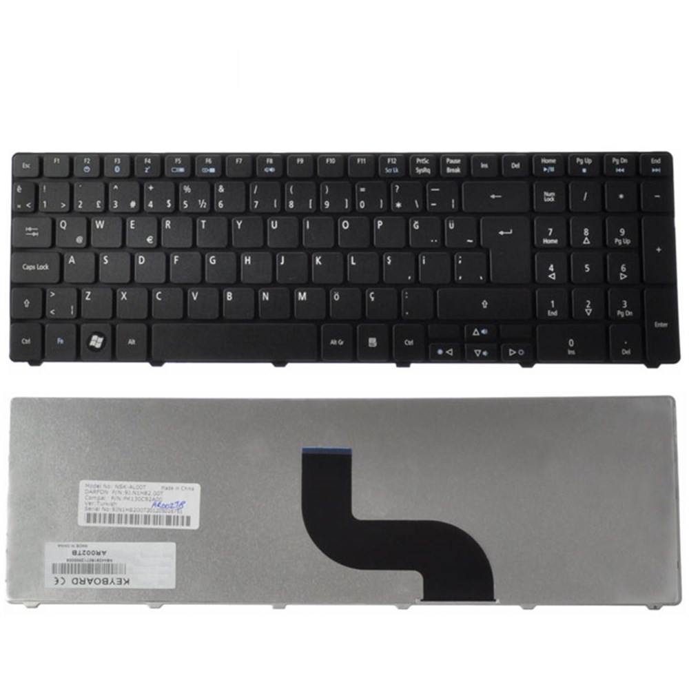 Acer V104702AK3, V104730AK1 V104702AK2 PK130C91119 Klavye Siyah