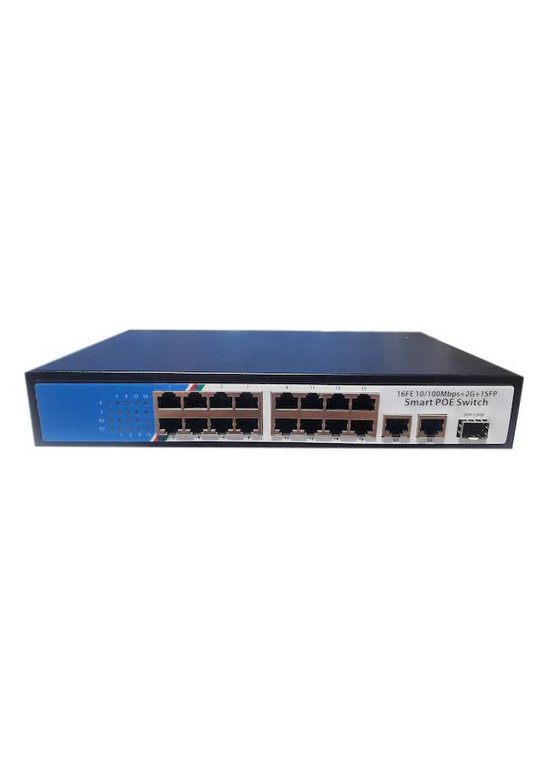 APRONX 16 Port Poe 260w Switch 10/100 16 Poe 2 Uplink 1sfp