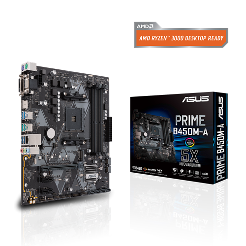 ASUS Prime B450M-A Aura Sync RGB LED başlığı, DDR4 4400MHz desteği, M.2, HDMI 2.0b, SATA 6Gbps ve USB 3.1 Gen 2'ye sahip, AMD AM4 mATX anakart