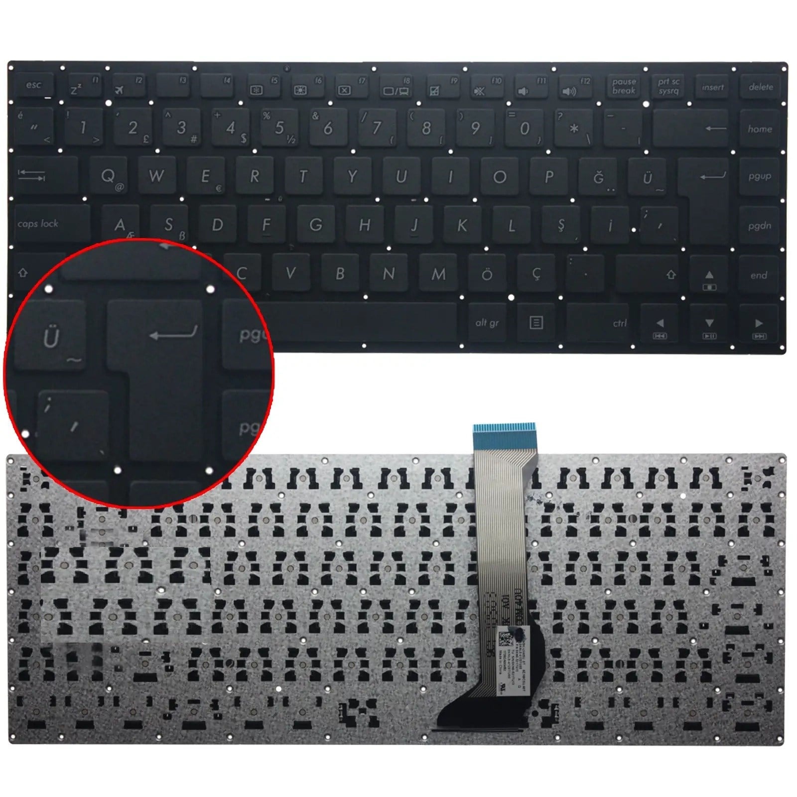 Asus VivoBook E402B, E402BA, E402WA, E402BP, E402YA, E402SA, X402SA Klavye (Siyah TR)