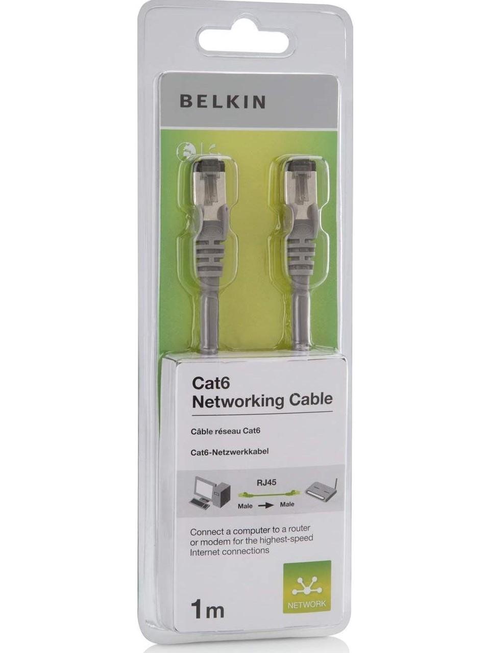 Belkin BLK-A3L980CP01MHS 1 m CAT6 Patch Kablo Gri