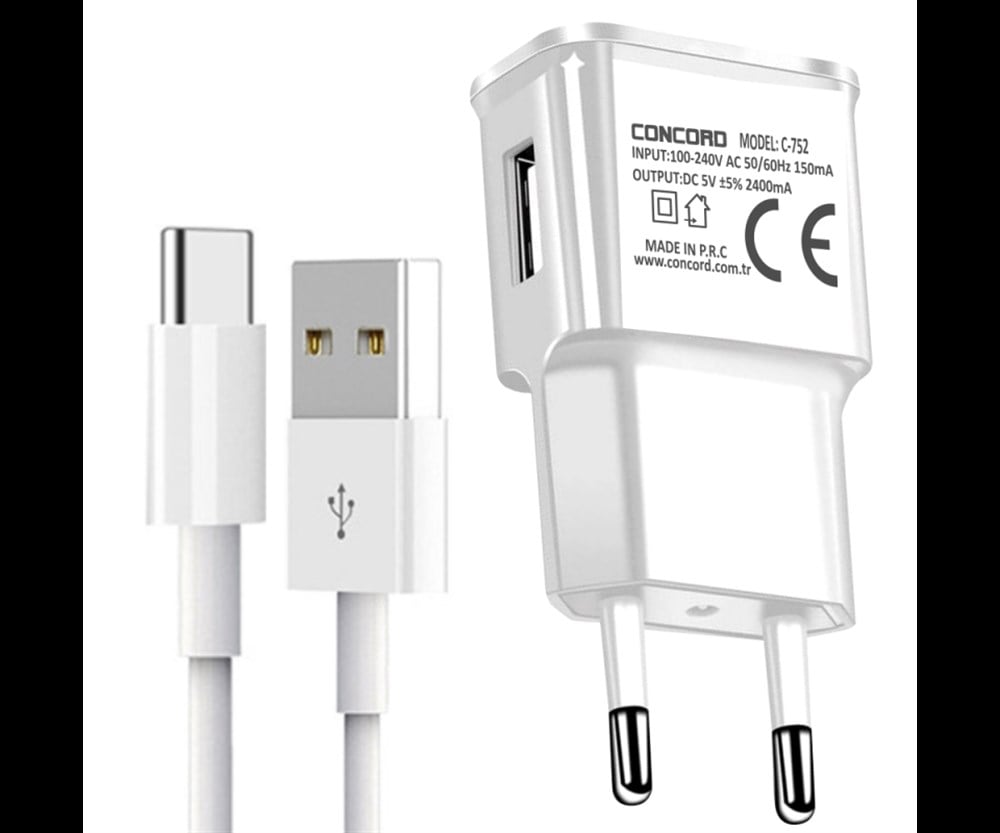 Concord C-752 | 2.4A | TYPE-C Hızlı Quick Seyahat Şarj