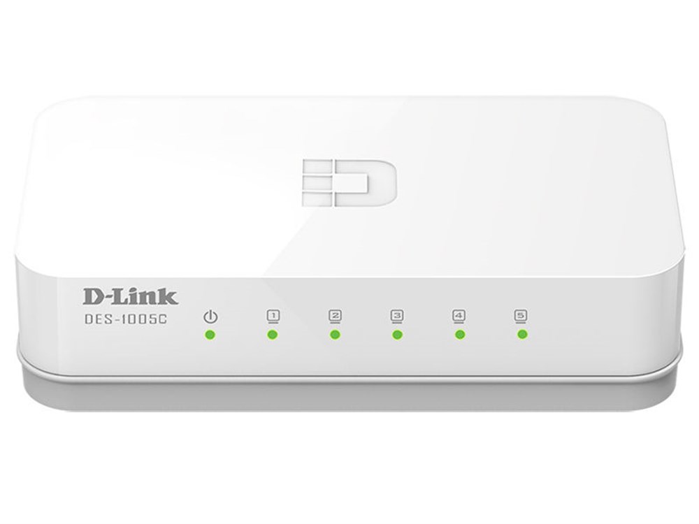 D-Link DES-1005C 5 Port 10/100Bps Yönetilemez Plastik Kasa Masaüstü Switch