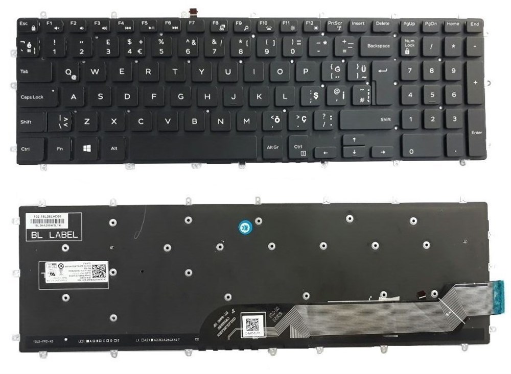 Dell Inspiron P75F p72f 5565 5567 17 5765 5767 7566 7567 9J9KG 09J P65F001 G3 3579 Inspiron 15 Gaming 7577 Klavye 
