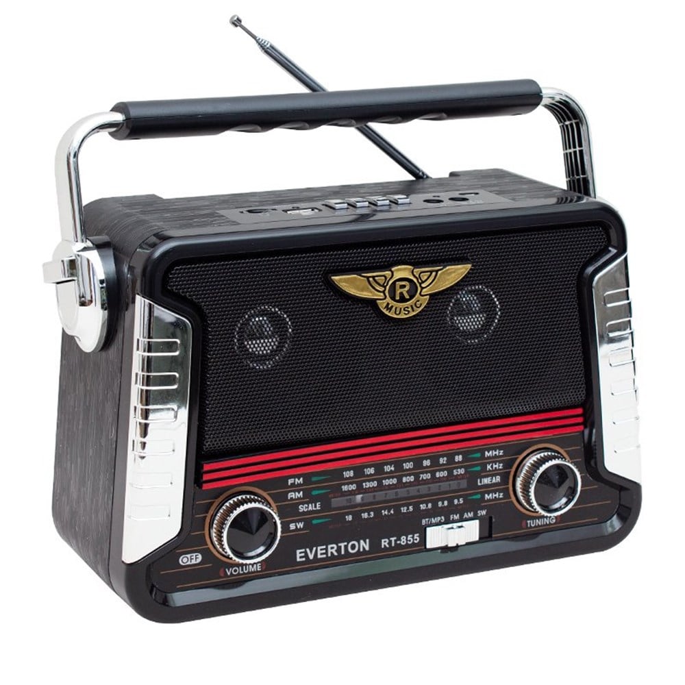 Everton RT-855BT Siyah USB-SD-FM-Bluetooth Destekli Nostaljik Radyo
