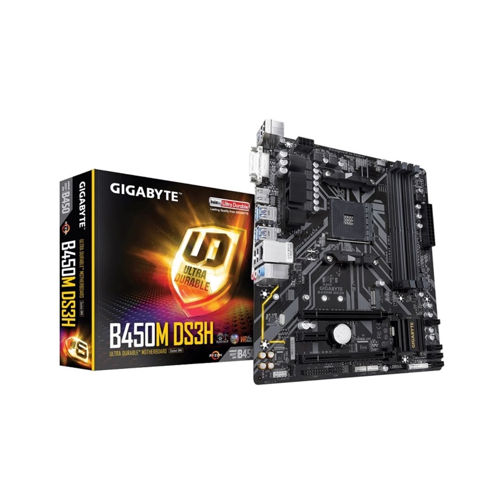 Gigabyte B450M DS3H AMD B450 Soket AM4 DDR4 3600(OC)MHz mATX Gaming Anakart