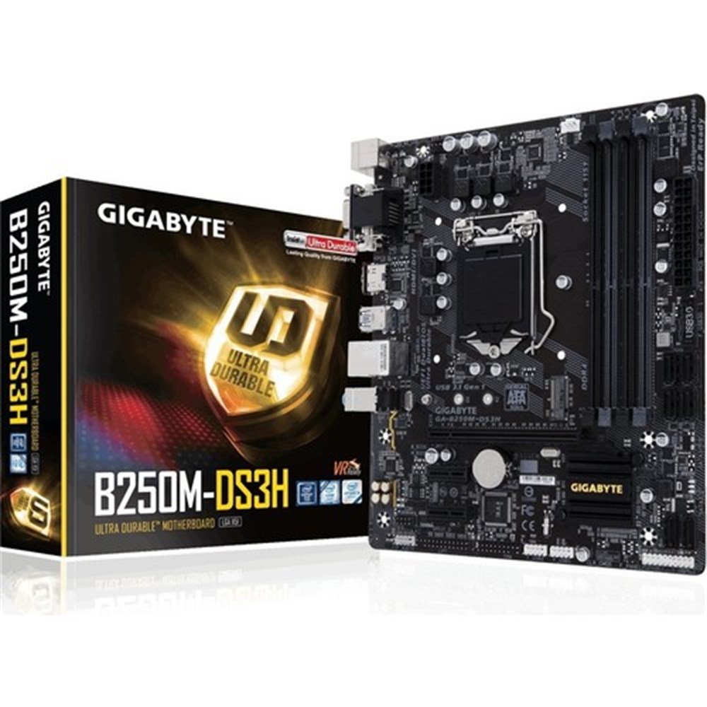 Gigabyte GA- B250M-DS3H Intel B250 DDR4 2400MHz Soket 1151 ATX Anakart