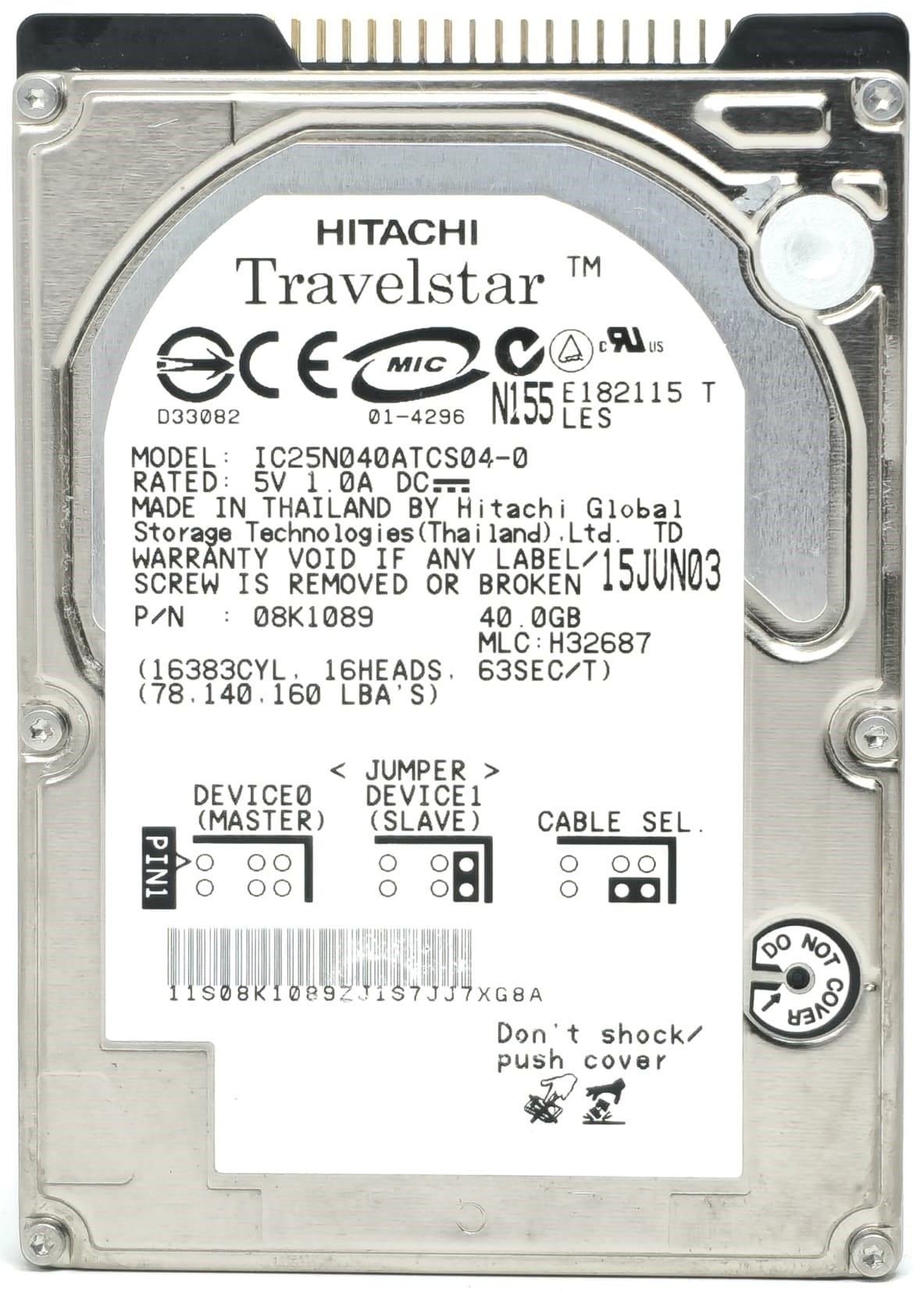 Hitachi DK23DA-40F - 40GB 4.2K RPM IDE PATA ATA 2.5