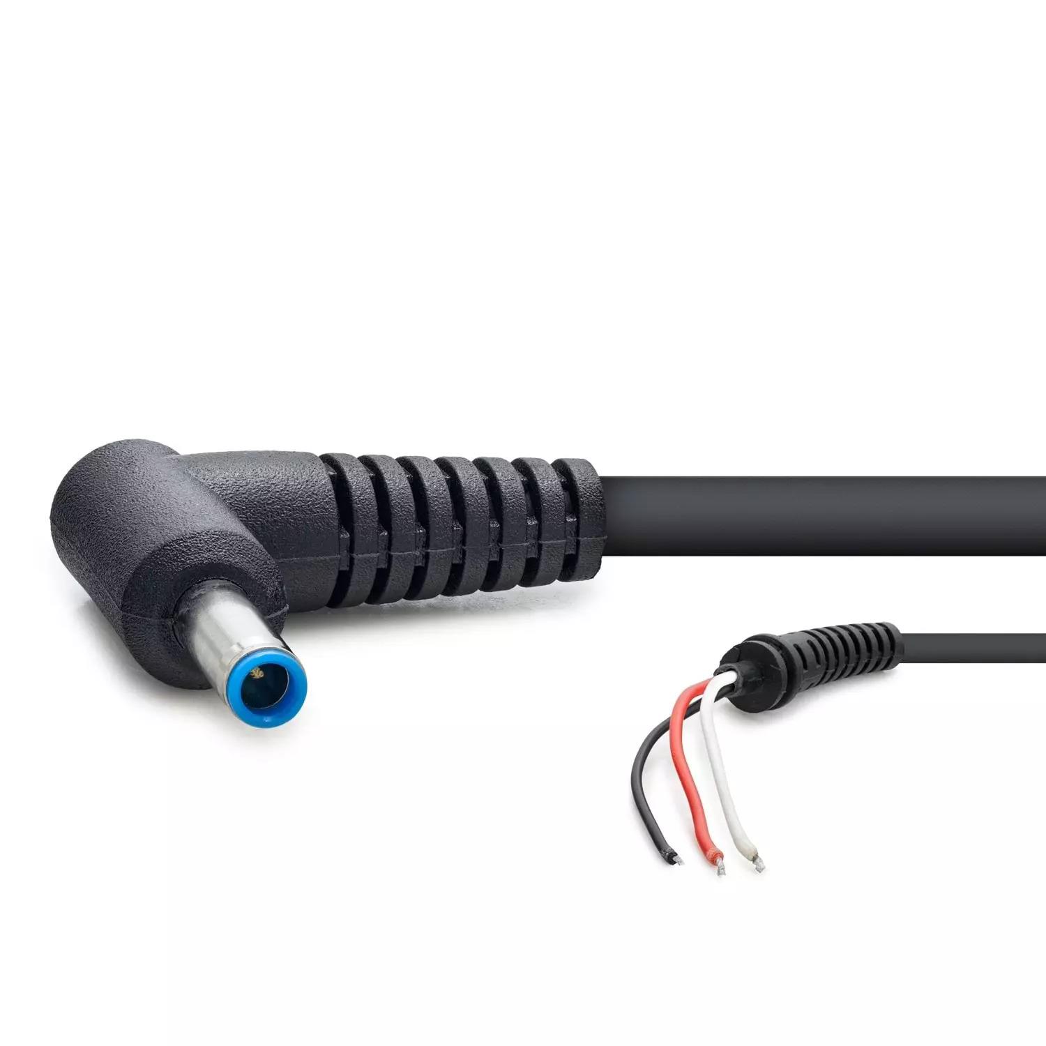 Hp Notebook Adaptör Tamir Kablosu 4.5*3.0 30W - 90W 1.2M Siyah 3Lü Damar Mavi Uç