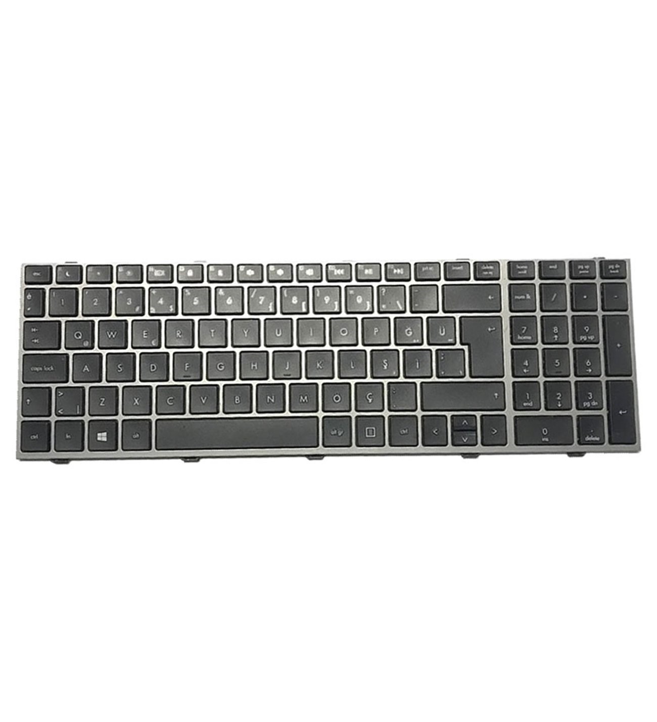 HP ProBook 4540s 4545s 4740s 4745s 8K1390, SN8114, NSK-CC3SW, 702237-141, 10M16Tq-4422 Klavye Tuş Takımı Çerçeveli Gümüş Klavye TuşTakımı Q-Türkçe