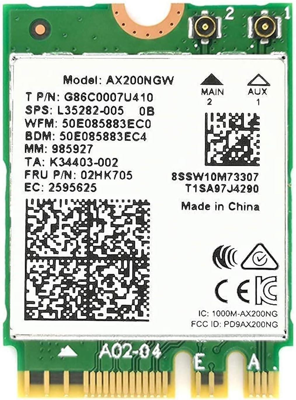 İntel AX200 NGFF M.2 KEY E Kablosuz Kartı AX200NGW MU-MIMO 2.4G/5Ghz 2400Mbps BT 5.2 için Çift Bant 802.11ax WiFi