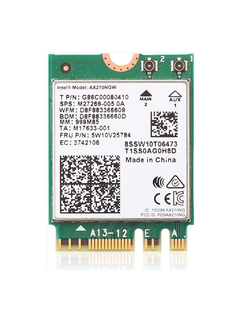 İnteL AX210 AX210NGW Ağ Kartı M.2 NGFF 2.4Ghz/5G WI-FI 6E 2400Mbps WiFi Kartı 802.11Ax Bluetooth 5.2 WiFi Adaptörü