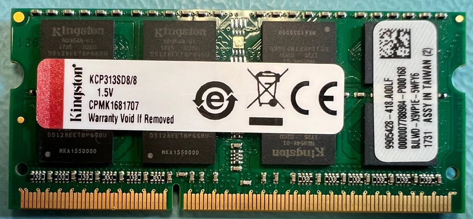 Kingston KCP313SD8/8 8GB DDR3-1333Mhz PC3-10600 SODIMM Dizüstü Bilgisayar Belleği RAM