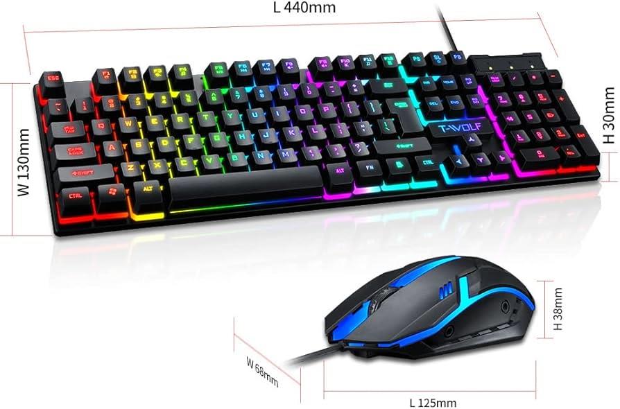 Klavye mouse Set Isıklı, Kablolu