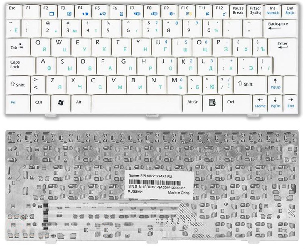 MSi Beyaz U100 U110 U120 U130 U90 V022340AS1 V022322BS1 Notebook Klavye
