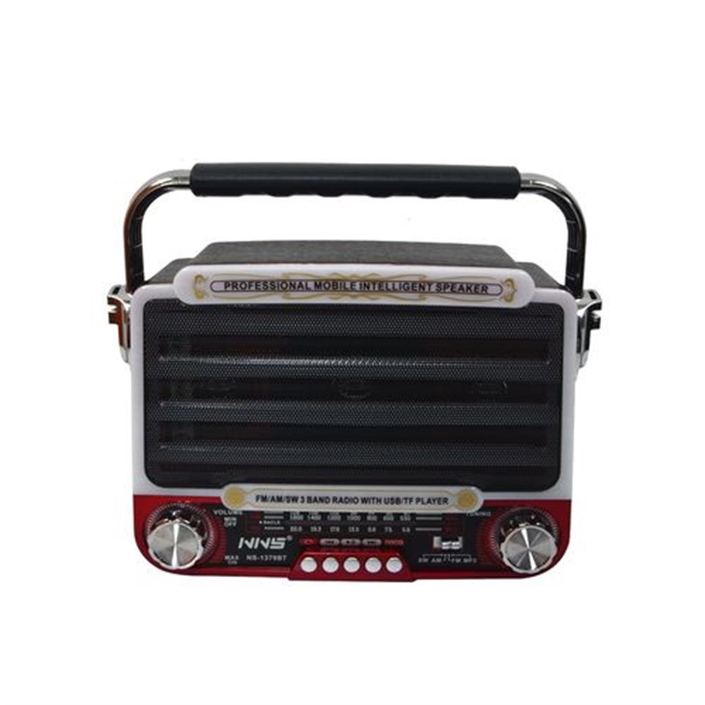 NS-1379BT Nostaljik ışıklı Radyo Şarjlı Usb Sd Bluetooth