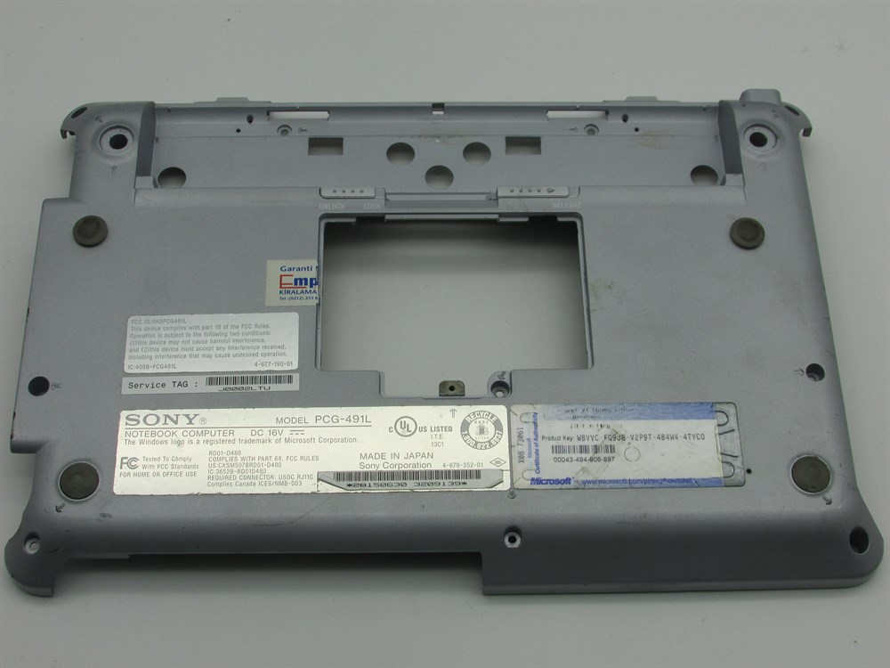 SONY VAİO PCG-491L minibook Alt Kasa