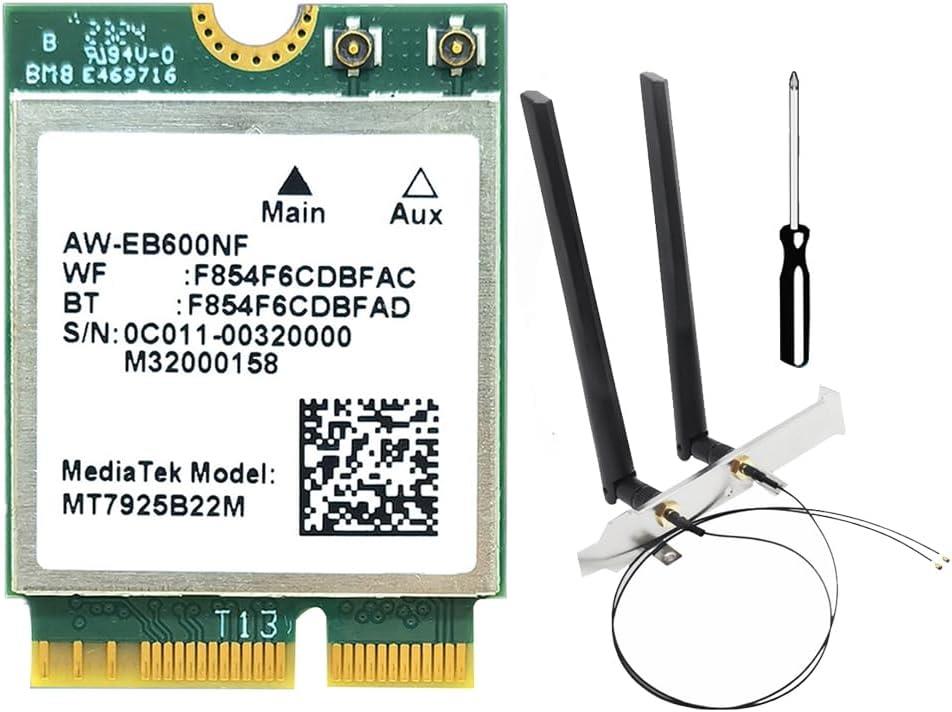 Wi-Fi 7 MT7925 M.2 WiFi 7 kartı 5400Mbps M.2 anahtarı Bluetooth 5.3 için Wifi Adaptörü 802.11AX