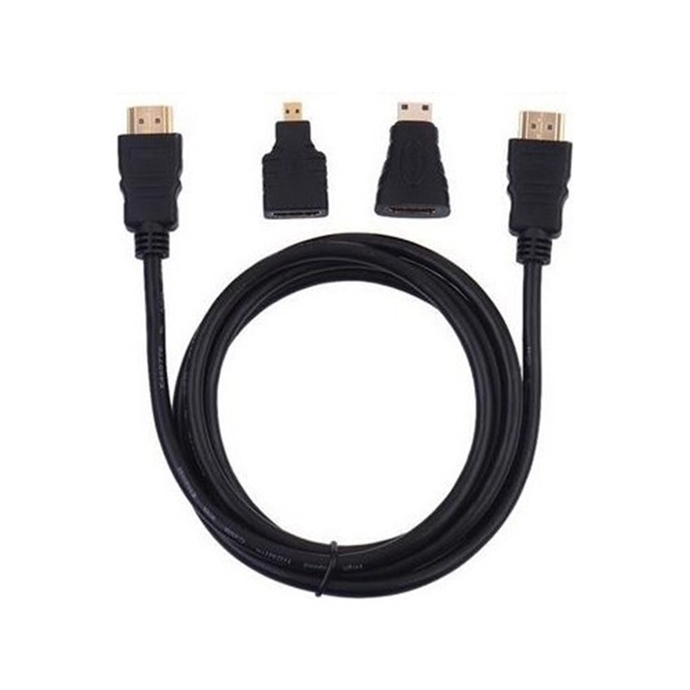 1.5 m 1.4V HDMI Kablo + Mini Micro Uç 3in1 Çevirici Set