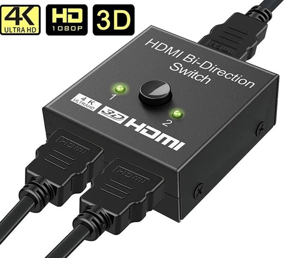 2 Port Çift Yönlü Hdmi Switch Splitter Ekran Monitör Çoklayıcı Çoğaltıcı Bidirection