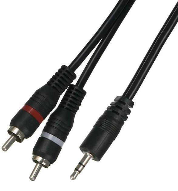 3.5mm Stereo To 2rca Aux Ses Kulaklık Çevirici Kablosu (1.8 Metre)